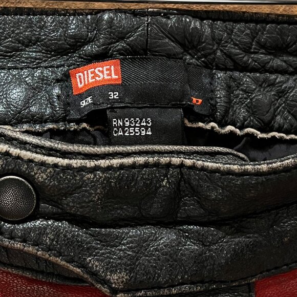 Diesel “Industry Division” Two-Tone Leather Pants - Picture 7 of 12